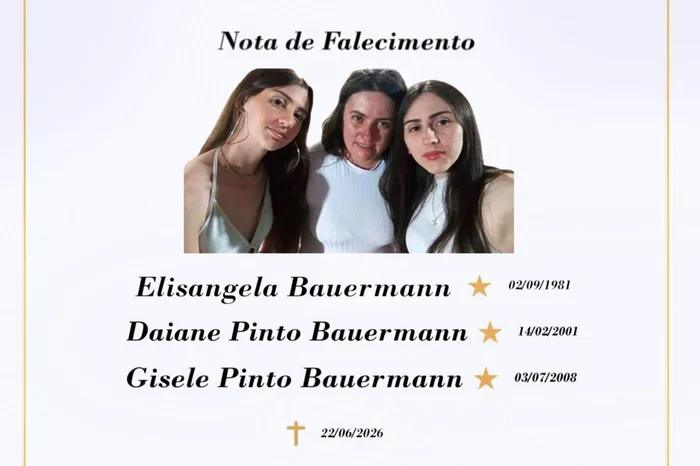 Mãe e filhas que morreram em acidente na BR-285 serão sepultadas juntas em Saldanha Marinho