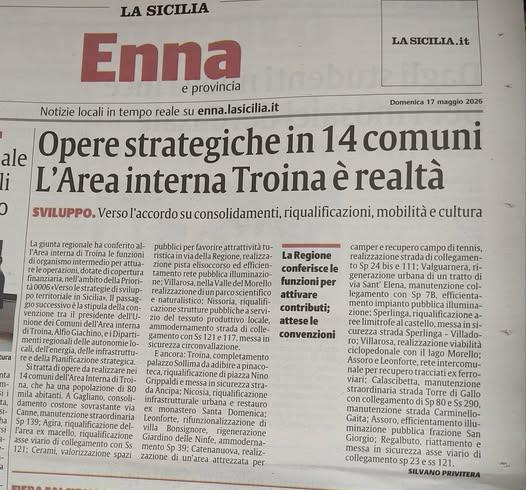 Ho creduto nell’Area Interna di Troina sin dalla sua nascita e ho avuto l’onore di firmarne la costituzione insieme agli...