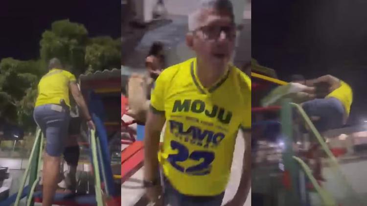 VÍDEO: Policial à paisana e armado agride jovem em praça no PA