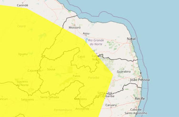 Inmet emite alerta de baixa umidade para 71 municípios do RN até terça-feira (22); veja recomendações
