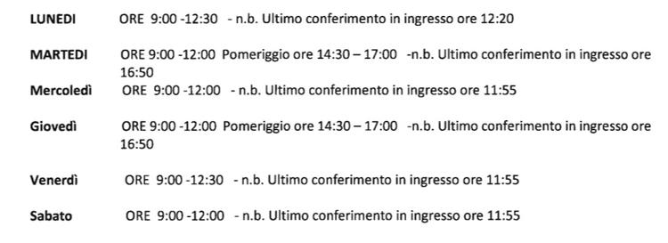 AVVISO ORARI CCR A partire da giorno 01/10/2026 il CCR effettuerà i seguenti orari:   LUNEDI': 09:00 /12:30 ( ultimo con...