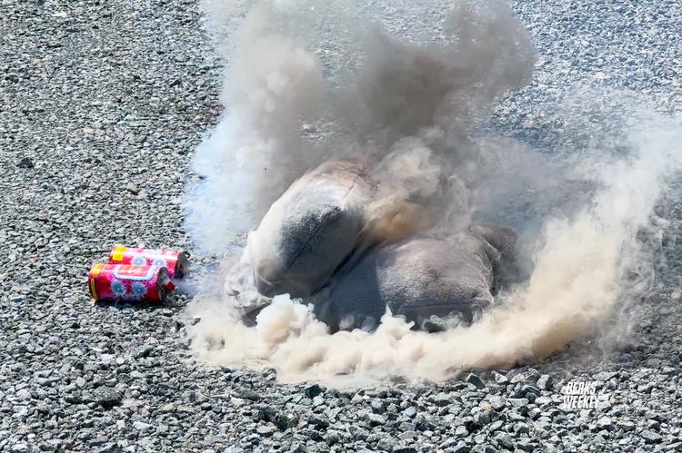 Fireworks near a pillow.