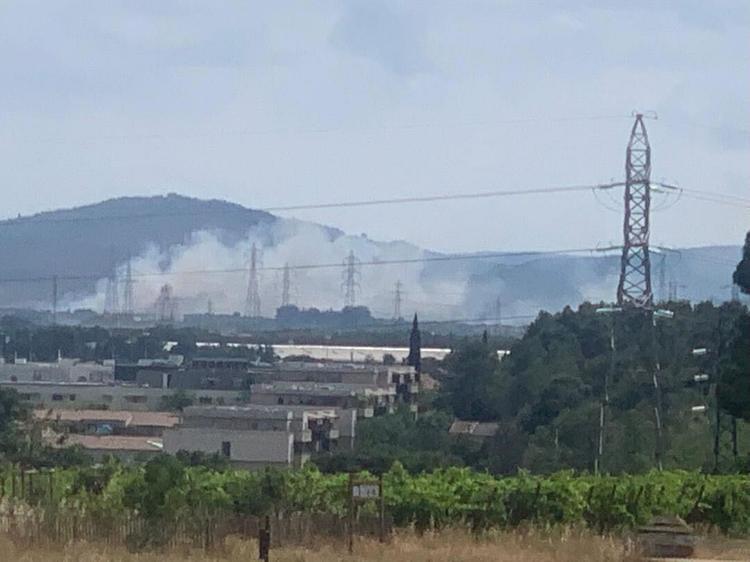 L'incendie fait rage entre Villeneuve-les-Maguelone et la Guardiole, en bordure de la Route de Montpellier, près de la SPA