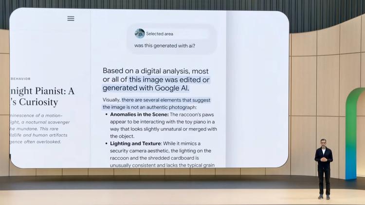 Google CEO Sundar Pichai talks synthid at google io 2026
