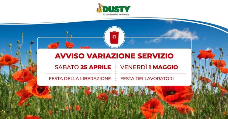 📢♻️ 𝐀𝐯𝐯𝐢𝐬𝐨 – 𝐕𝐚𝐫𝐢𝐚𝐳𝐢𝐨𝐧𝐢 𝐫𝐚𝐜𝐜𝐨𝐥𝐭𝐚 𝐫𝐢𝐟𝐢𝐮𝐭𝐢 𝟐𝟓 𝐚𝐩𝐫𝐢𝐥𝐞 𝐞 𝟏 𝐦𝐚𝐠𝐠𝐢𝐨 Si informa...