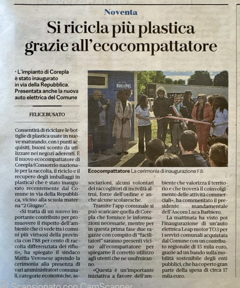 ♻️ ECOCOMPATTATORE – UNA OPPORTUNITÀ IN PIÙ PER RICICLARE E RISPETTARE L’AMBIENTE ♻️ Segnaliamo alla cittadinanza l’arti...