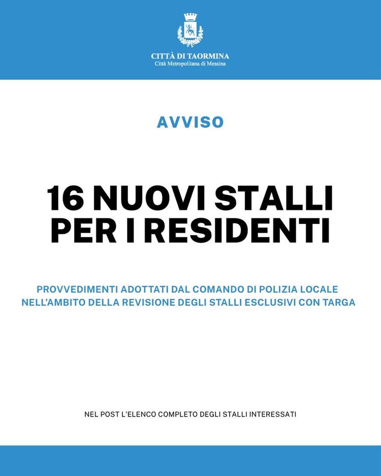 🚨 STALLI DI SOSTA PERSONALIZZATI: 16 CONCESSIONI REVOCATE – NUOVI POSTI AUTO PER I RESIDENTI Il Comando di Polizia Loca...