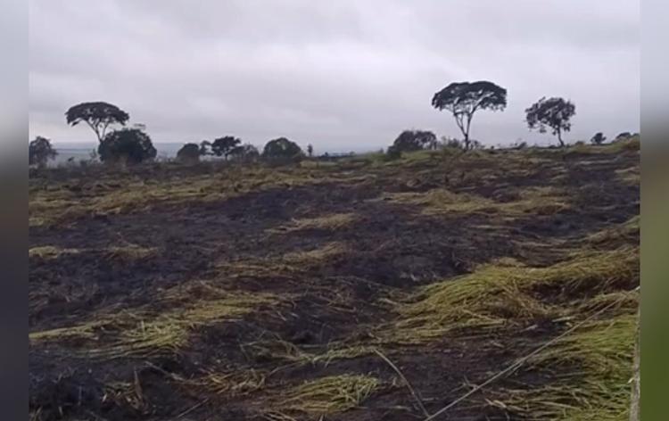 VÍDEO: incêndio atinge quatro hectares de área verde em Itaí