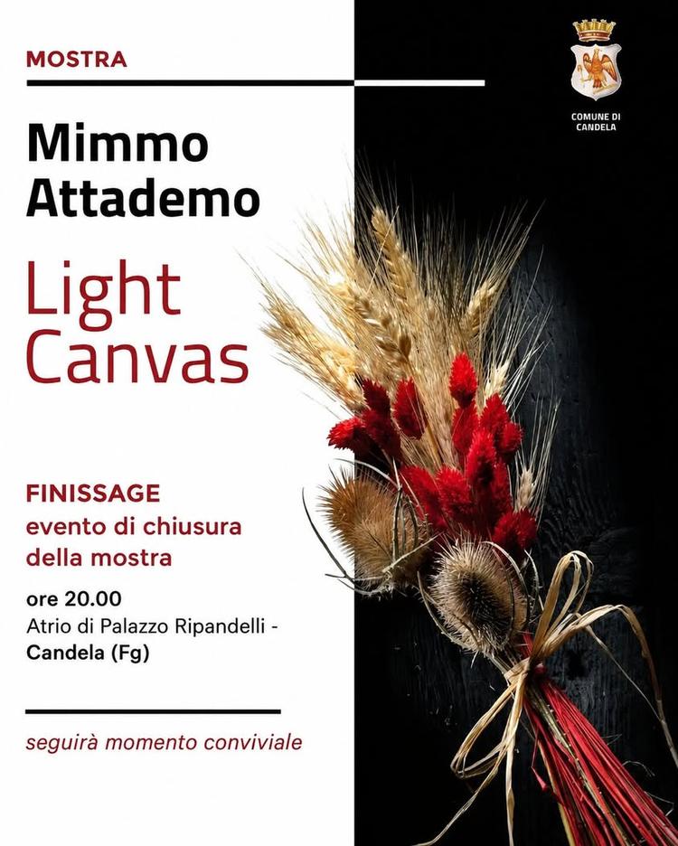 𝐅𝐈𝐍𝐈𝐒𝐒𝐀𝐆𝐄 𝐃𝐄𝐋𝐋𝐀 𝐌𝐎𝐒𝐓𝐑𝐀 "𝐋𝐈𝐆𝐇𝐓 𝐂𝐀𝐍𝐕𝐀𝐒" Questa sera, 31 agosto, alle ore 20.00 ci sarà l'ev...