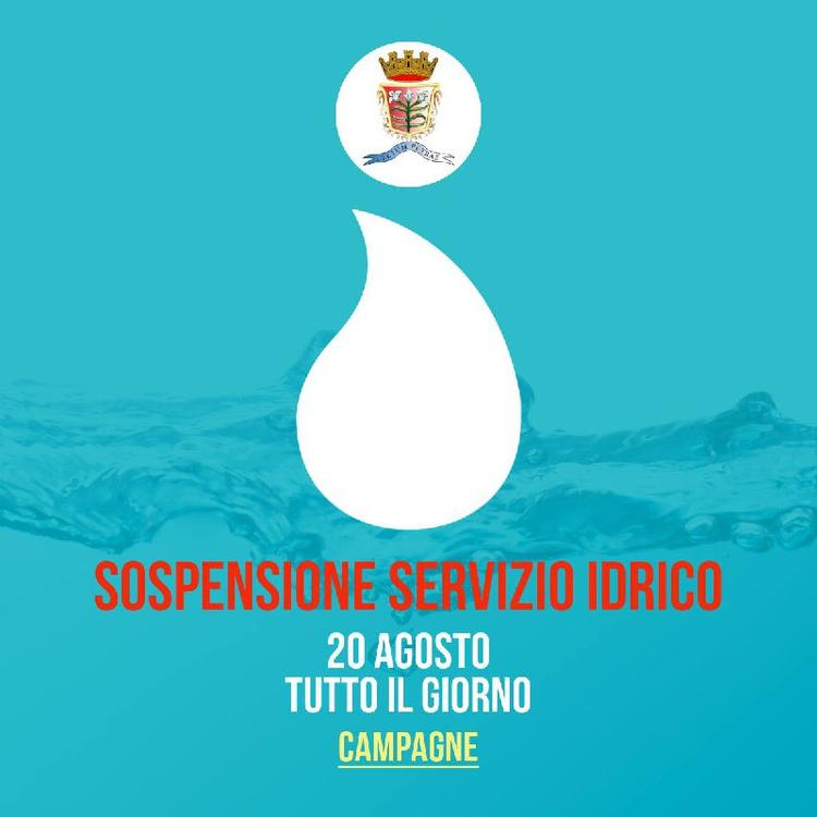 🔴 COMUNICAZIONE IMPORTANTE🔴 💦 CHIUSURA SERVIZIO IDRICO 💦 ⚠️ - CAMPAGNE TUTTO IL GIORNO ⚠️ Si avvisa la cittadinanza,...