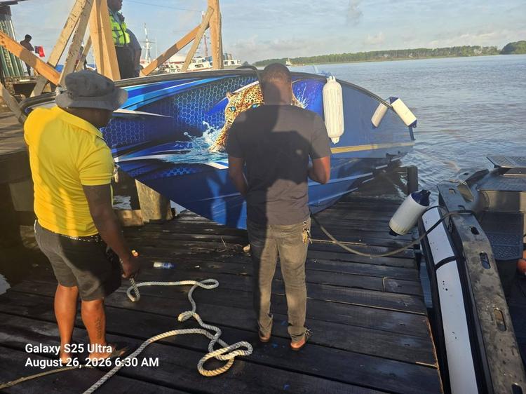 The Guyana Police force impounding the boat of the leader of the opposition. 