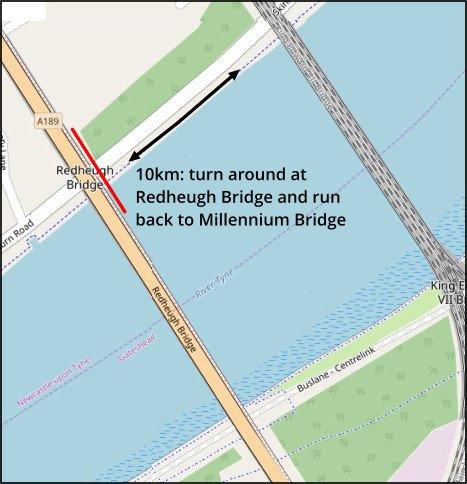 Part 7 of the Newcastle Quayside Run 10km along Quayside back to Gateshead Millennium Bridge