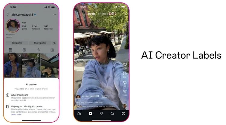 Instagram teste un label AI creator pour les comptes utilisant l’IA