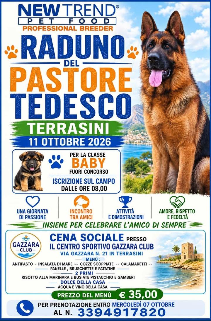 🐾 TERRASINI CAPITALE DEL PASTORE TEDESCO - DOMANI AL GAZZARA CLUB! 🇩🇪🐶 Anche quest'anno Terrasini è felice di ospita...