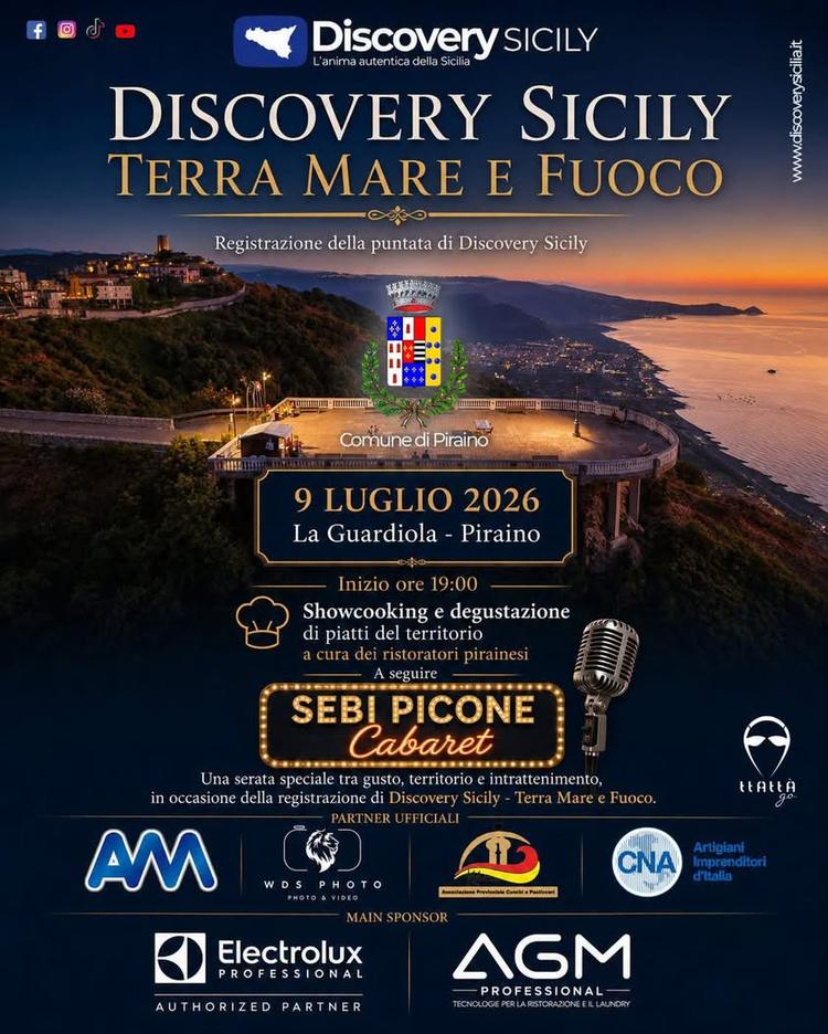 🎬 Piraino protagonista su Discovery Sicily! Questa sera, 9 luglio, la splendida cornice de La Guardiola ospiterà la reg...