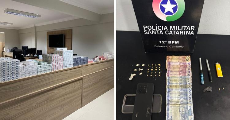 Dois homens são presos e 1,3 mil maços de cigarros são apreendidos em Balneário Camboriú