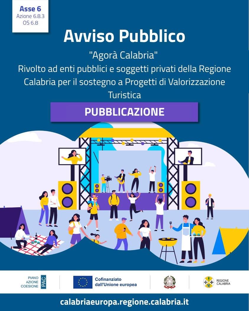 📢 Progetti di valorizzazione turistica: pubblicato l’Avviso “Agorà Calabria” È online l’Avviso “Agorà Calabria”, finanz...