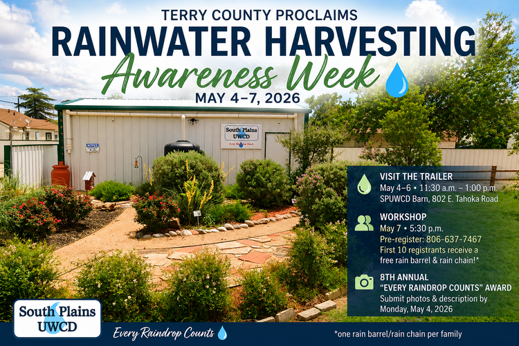 Terry County Proclaims Rainwater Harvesting Awareness Week May 4–7