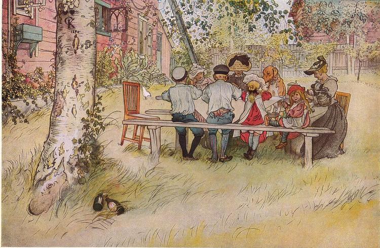 Carl Larsson: Frukost under stora björken 1896