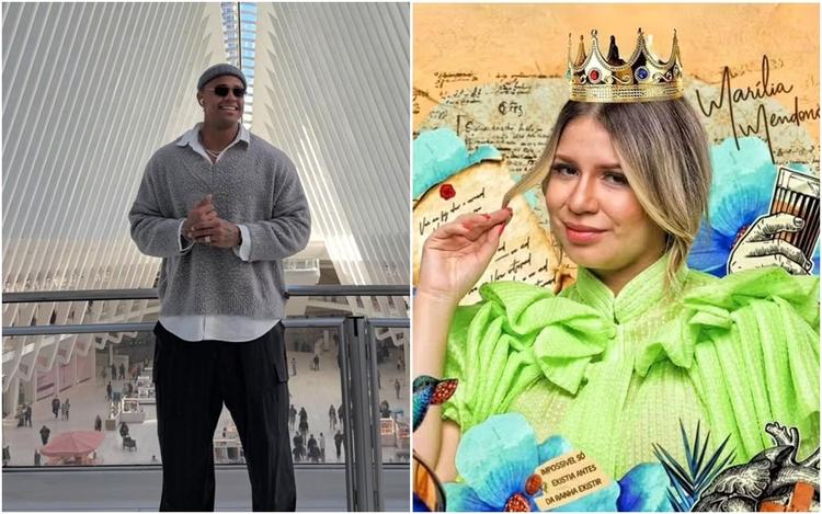 Léo Santana faz homenagem para Marília Mendonça durante show em Goiânia