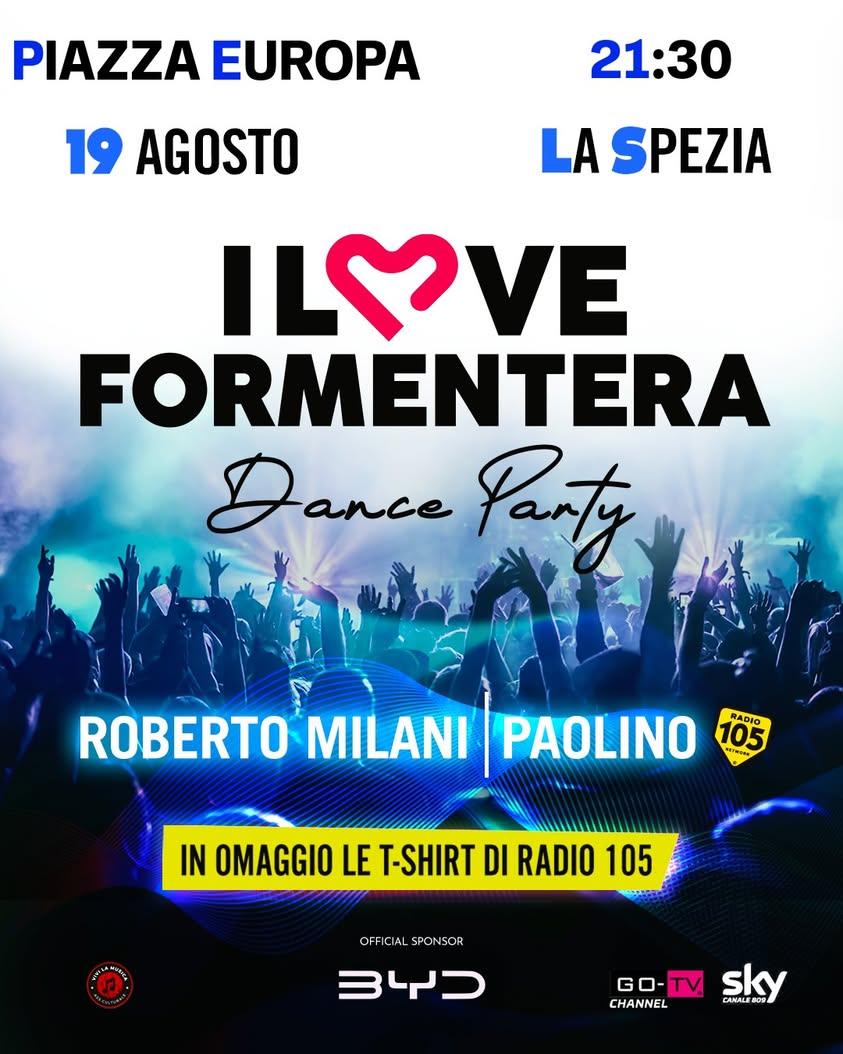 🕺 I Love Formentera Dance Party 🗓️ Mercoledì 19 agosto alle ore 21:30 Piazza Europa ospiterà  “I Love Formentera”, il...