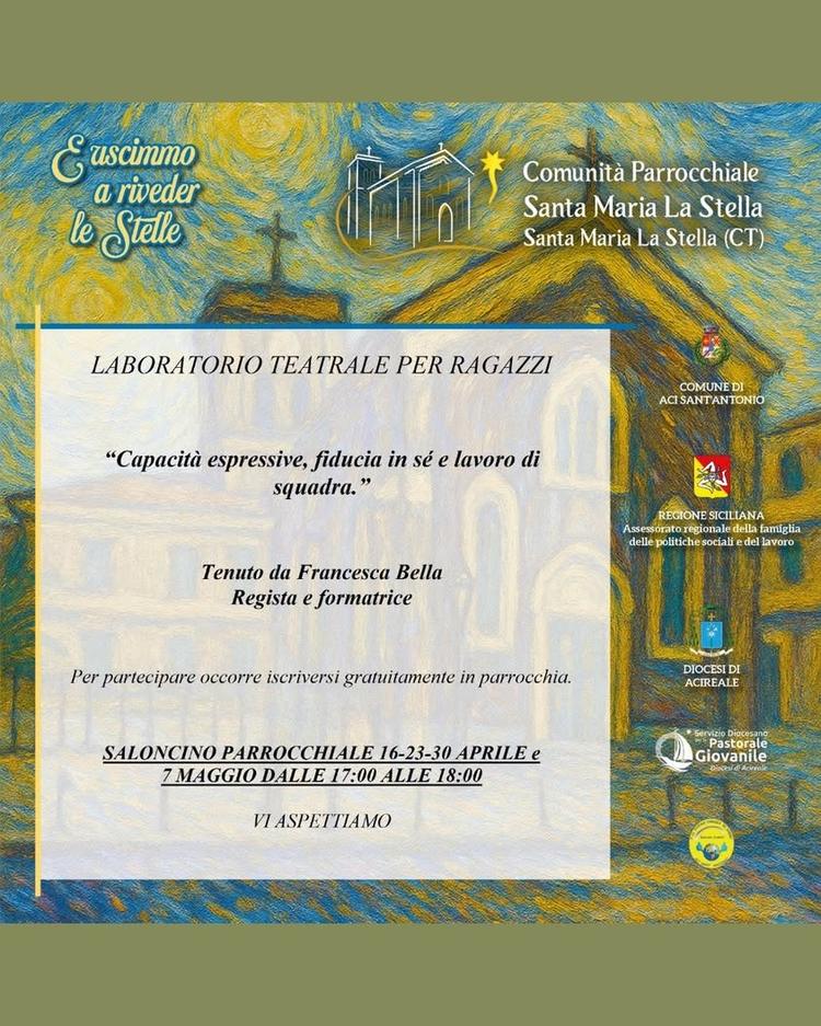 🎭 𝗦.𝗠. 𝗟𝗔 𝗦𝗧𝗘𝗟𝗟𝗔, 𝗔𝗟 𝗩𝗜𝗔 𝗜𝗟 𝗟𝗔𝗕𝗢𝗥𝗔𝗧𝗢𝗥𝗜𝗢 𝗧𝗘𝗔𝗧𝗥𝗔𝗟𝗘: 𝗜𝗡𝗖𝗢𝗡𝗧𝗥𝗜 𝗙𝗜𝗡𝗢 𝗔𝗟 𝟳...