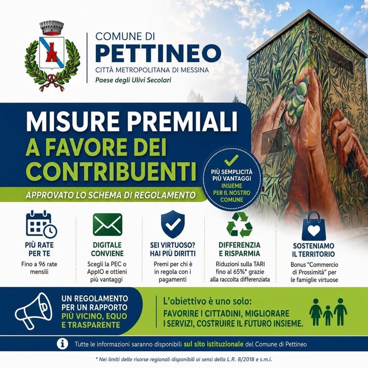 NOVITÀ TRIBUTI: APPROVATE LE NUOVE MISURE PREMIALI PER I CITTADINI!  🏛️✨La Giunta Comunale ha approvato lo Schema di Re...
