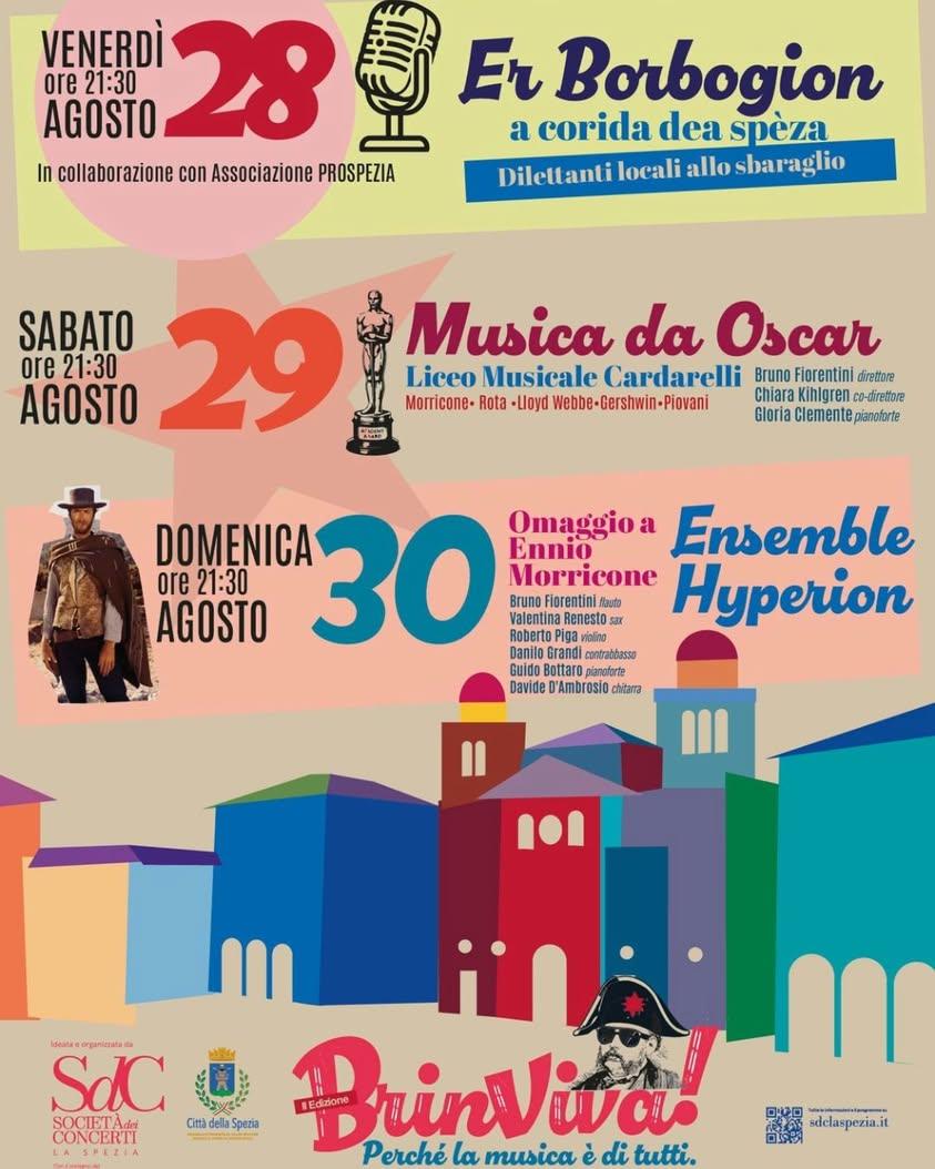 🎶 "Brin Viva!" torna alla Spezia 🗓️ Dal 28 al 30 agosto, Piazza Brin ospiterà gli ultimi appuntamenti della seconda ed...
