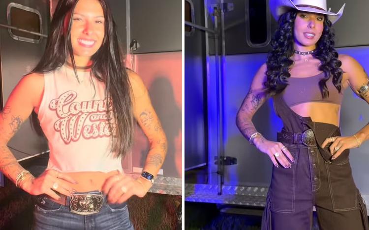 Ana Castela mostra transformação do look para curtir noite de folga na Festa do Peão de Barretos