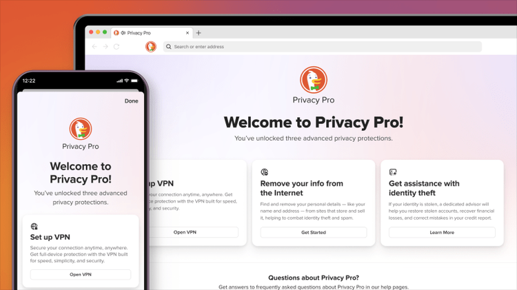 Interfaccia app Privacy Pro per sicurezza online.