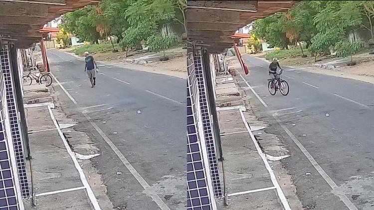 Vídeo mostra homem furtando bicicleta à luz do dia no litoral do Piauí; suspeito é preso