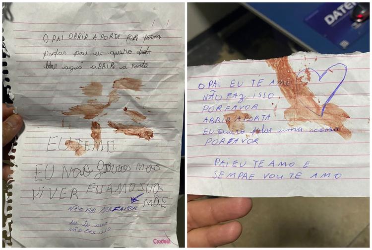 Menina de 9 anos faz bilhete ao ser trancada com mãe e irmão pelo pai em Roraima: 'quero beber água'