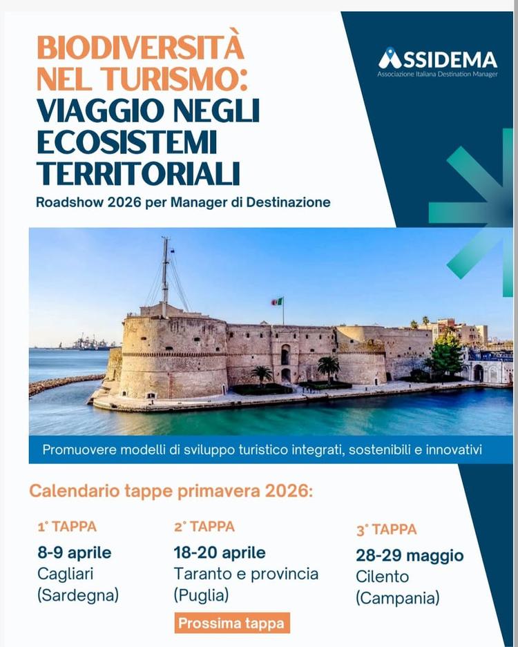 TURISMO - Dal 18 al 20 aprile 2026, il Roadshow ASSIDEMA guiderà destination manager provenienti da tutta Italia alla sc...