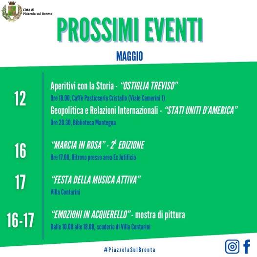 🗓️ Gli eventi di questa seconda settimana di Maggio a📍Piazzola sul Brenta! #bibliotecamantegna #relazioniinternazional...