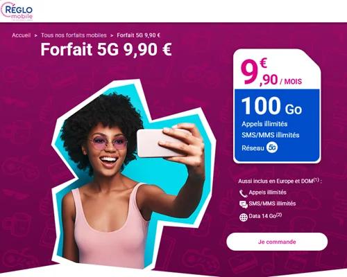 🔖 Réglo Mobile, forfait 5G illimité/100Go 10€/mois