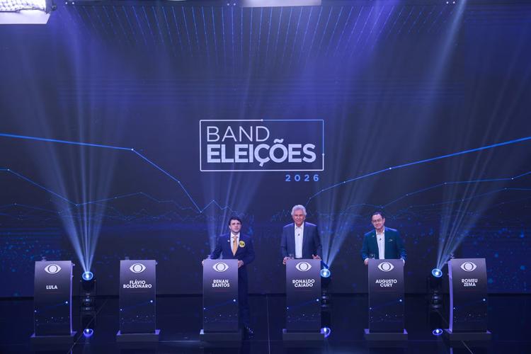 Com Caiado, Renan e Cury, primeiro debate presidencial é marcado por críticas às ausências de Lula e Flávio
