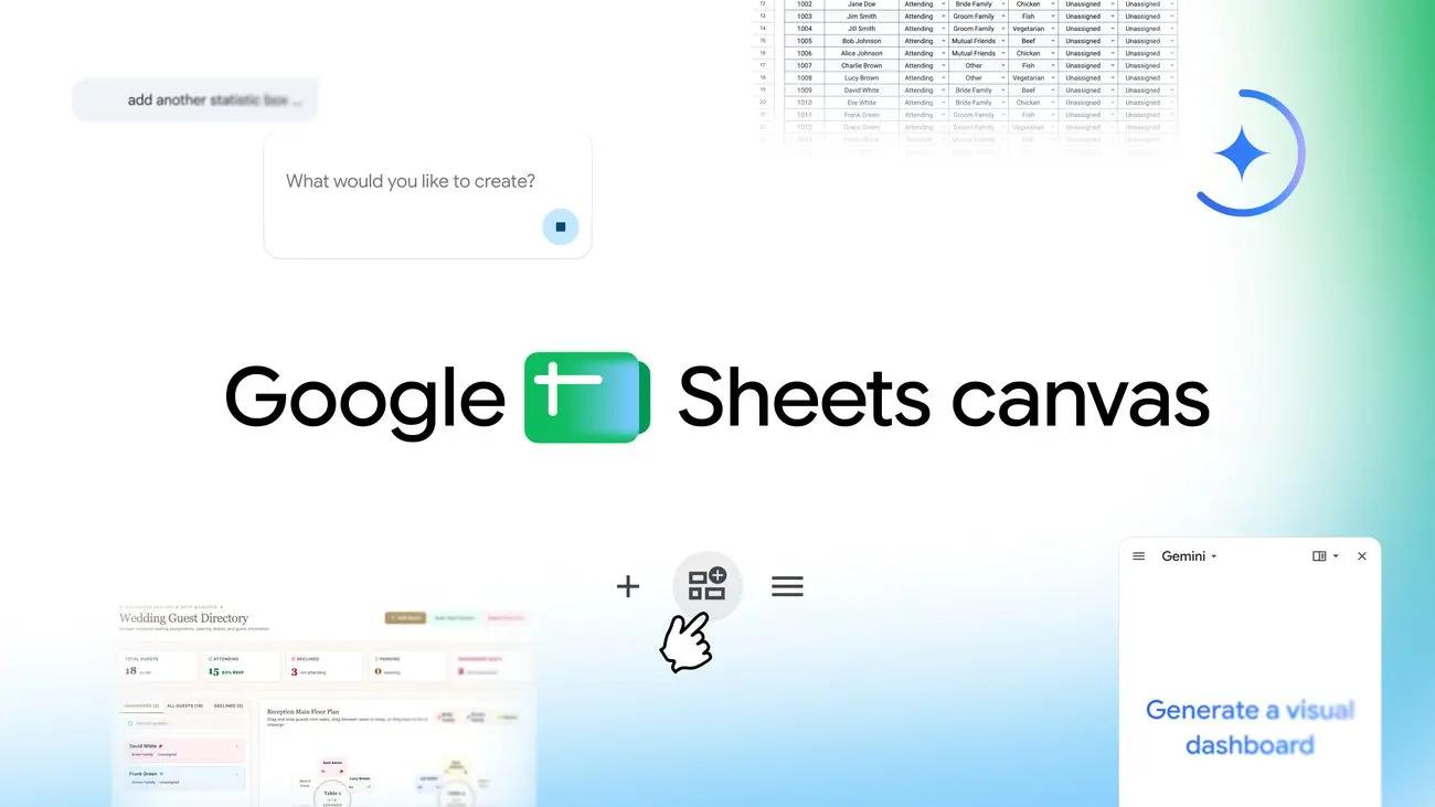 Google Sheets Canvas transforme vos tableurs en mini-apps interactives avec Gemini
