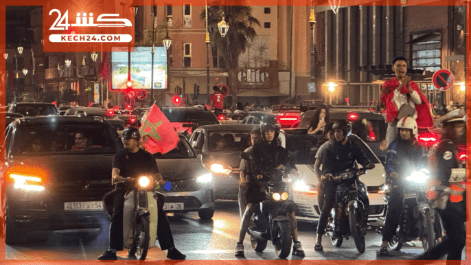 بالڤيديو: بعد الانتصار على هايتي احتفالات عارمة بشوارع مراكش احتفالا باسود الاطلس