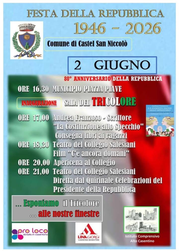 Non mancate a questo evento straordinario che riguarda la nostra storia democratica a Castel San Niccolò 🇮🇹