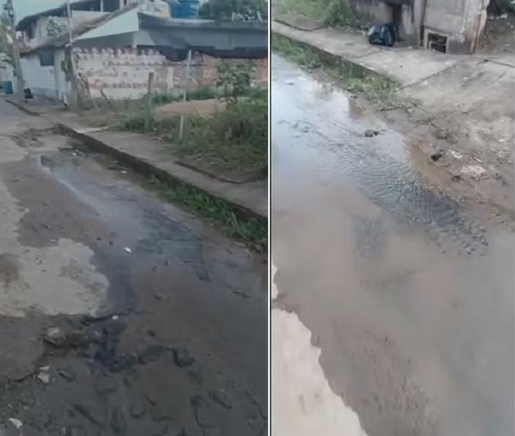Moradores denunciam vazamentos de água em bairros de Itaperuna