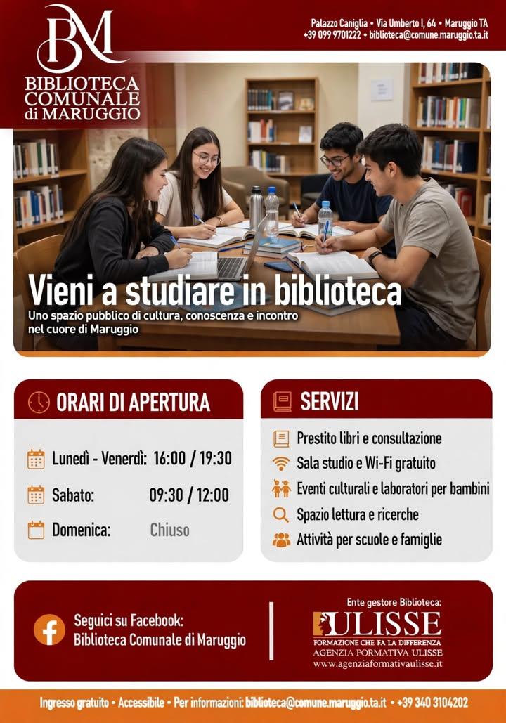 VIENI A STUDIARE IN BIBLIOTECA 📚📖📝 👉 Riprende la scuola e i corsi universitari, e ritornano le ore di studio quotidi...