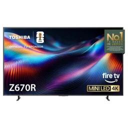 Toshiba 65-inch Z670R Mini LED 4K TV on white background