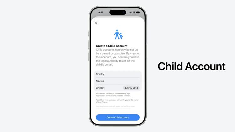 Child Account feature on iOS