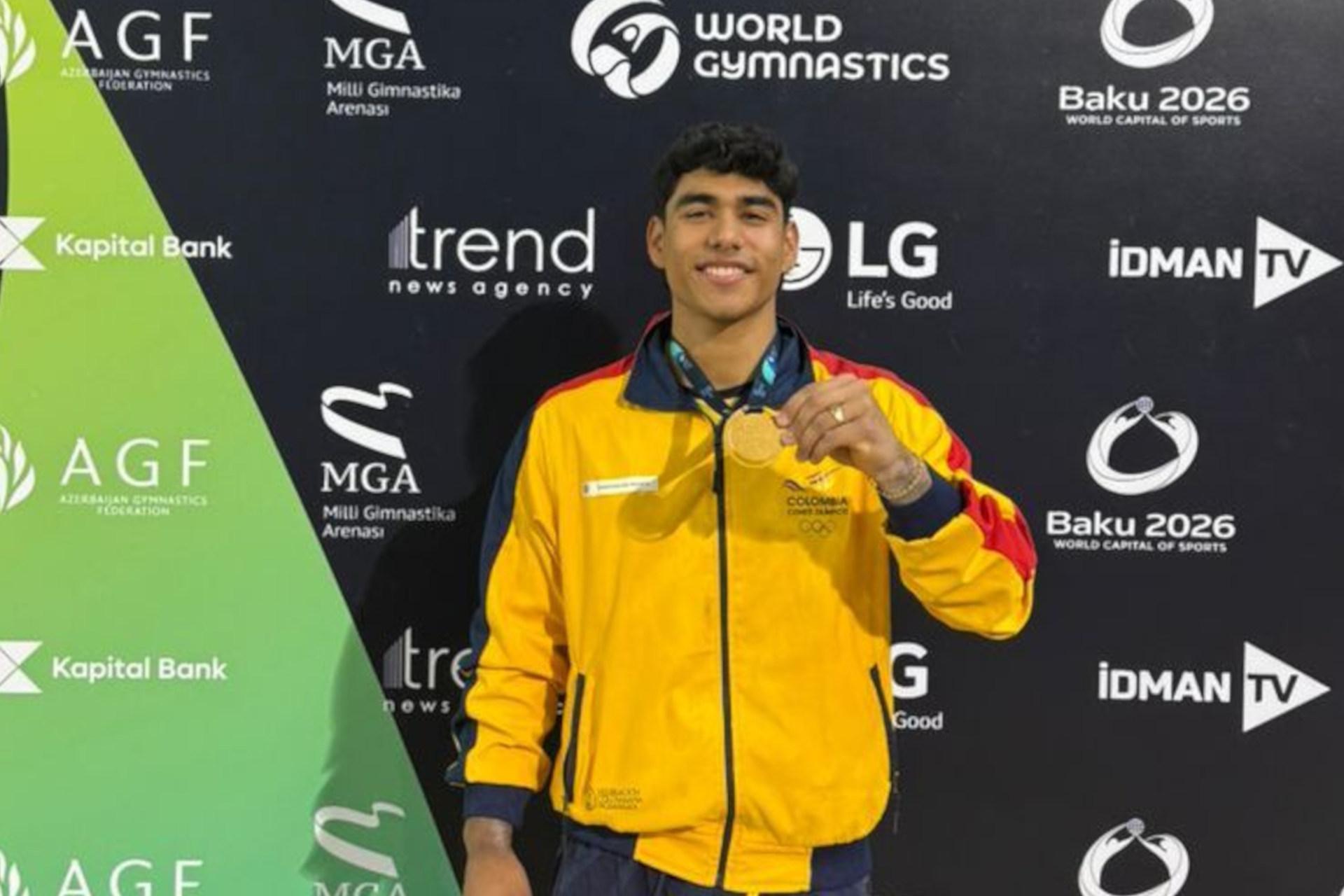 Colombian Angel Barajas Wins Gold on Parallel Bars at Croatia World Cup