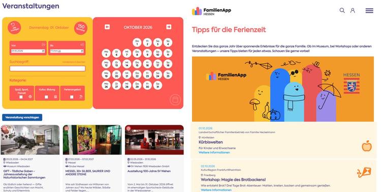  Veranstaltungskalender der FamilienApp Hessen inklusive Ferientipps
