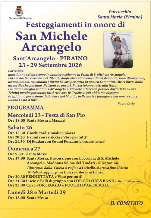 🎉 Festeggiamenti in onore di San Michele Arcangelo 🙏🏻