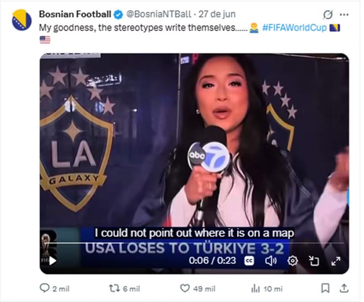 Repórter de TV americana diz que não sabe nem onde fica a Bósnia, próxima adversária dos EUA na Copa, e depois pede desculpas
