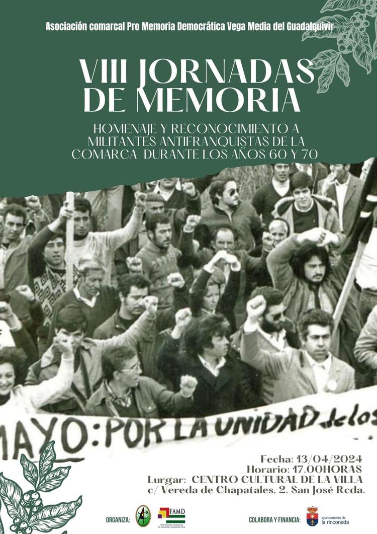 Homenaje a los militantes antifranquistas de la comarca de la Vega sevillana de los últimos 15 años de la dictadura