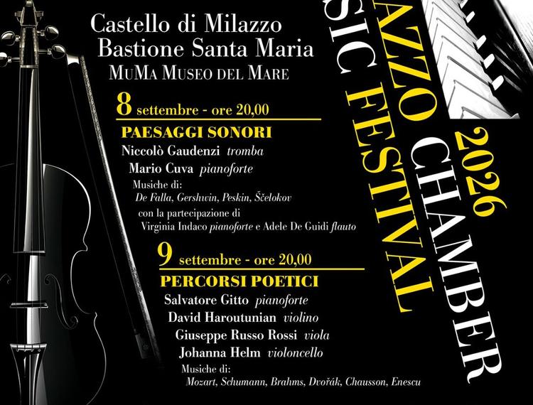 Milazzo Chamber Music Festival, due giorni di musica da camera con eccellenze internazionali. Il programma