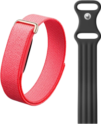 the fitbit air in pink with a black active band